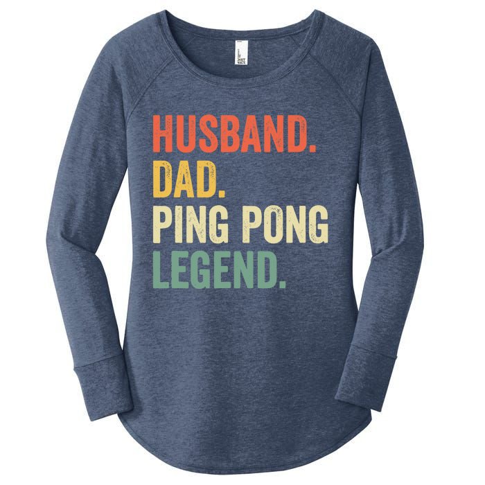 Funny Ping Pong Husband Dad Table Tennis Legend Vintage Women's Perfect Tri Tunic Long Sleeve Shirt