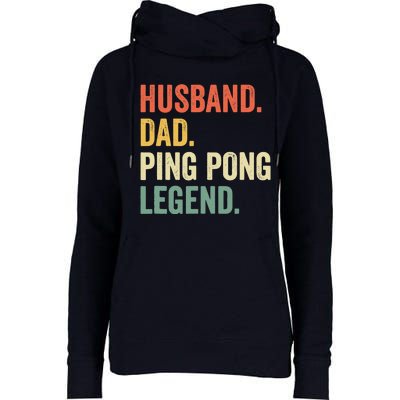 Funny Ping Pong Husband Dad Table Tennis Legend Vintage Womens Funnel Neck Pullover Hood