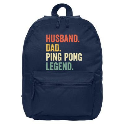 Funny Ping Pong Husband Dad Table Tennis Legend Vintage 16 in Basic Backpack