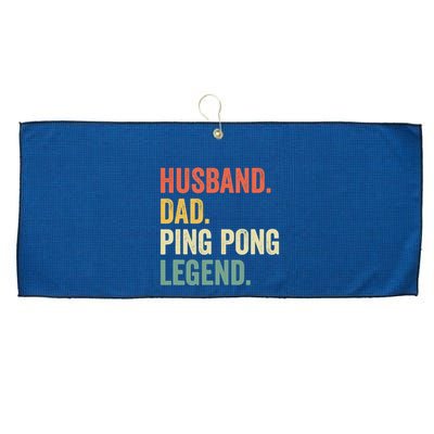 Funny Ping Pong Husband Dad Table Tennis Legend Vintage Large Microfiber Waffle Golf Towel