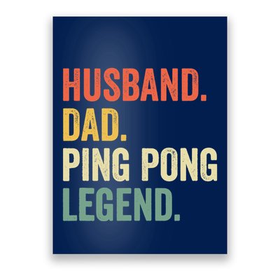 Funny Ping Pong Husband Dad Table Tennis Legend Vintage Poster