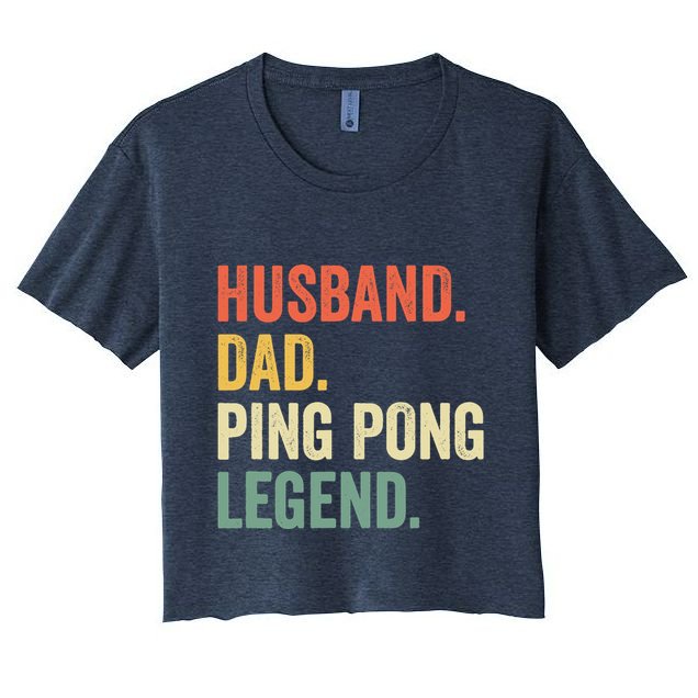 Funny Ping Pong Husband Dad Table Tennis Legend Vintage Crop Top