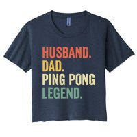 Funny Ping Pong Husband Dad Table Tennis Legend Vintage Women's Crop Top Tee