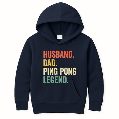 Funny Ping Pong Husband Dad Table Tennis Legend Vintage Kids Hoodie