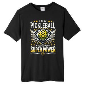 Funny Pickleball Paddleball Superpower Tall Fusion ChromaSoft Performance T-Shirt