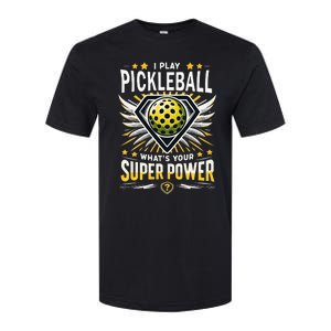 Funny Pickleball Paddleball Superpower Softstyle CVC T-Shirt