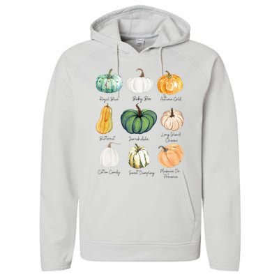 Fall Pumpkins Pumpkin Types And Varieties Performance Fleece Hoodie