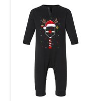 Funny Pickleball Player Christmas Holiday Reindeer Xmas Infant Fleece One Piece