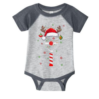 Funny Pickleball Player Christmas Holiday Reindeer Xmas Infant Baby Jersey Bodysuit