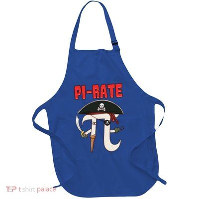 Funny Pirate Pi Day 3 14 Symbol Math Pirate Joke Gift Full-Length Apron With Pockets
