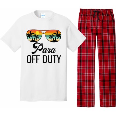 Funny Paraprofessional Para Off Duty Sunglasses Beach Sunset Pajama Set