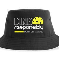 Funny Pickleball Player Dink Responsibly Don't Get Smashed Sustainable Bucket Hat