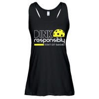 Funny Pickleball Player Dink Responsibly Don't Get Smashed Ladies Essential Flowy Tank
