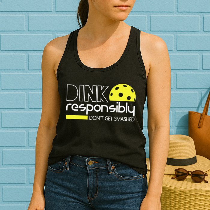 Funny Pickleball Player Dink Responsibly Don't Get Smashed Womens Tank Top