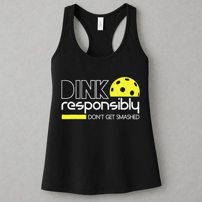 Funny Pickleball Player Dink Responsibly Don't Get Smashed Womens Tank Top