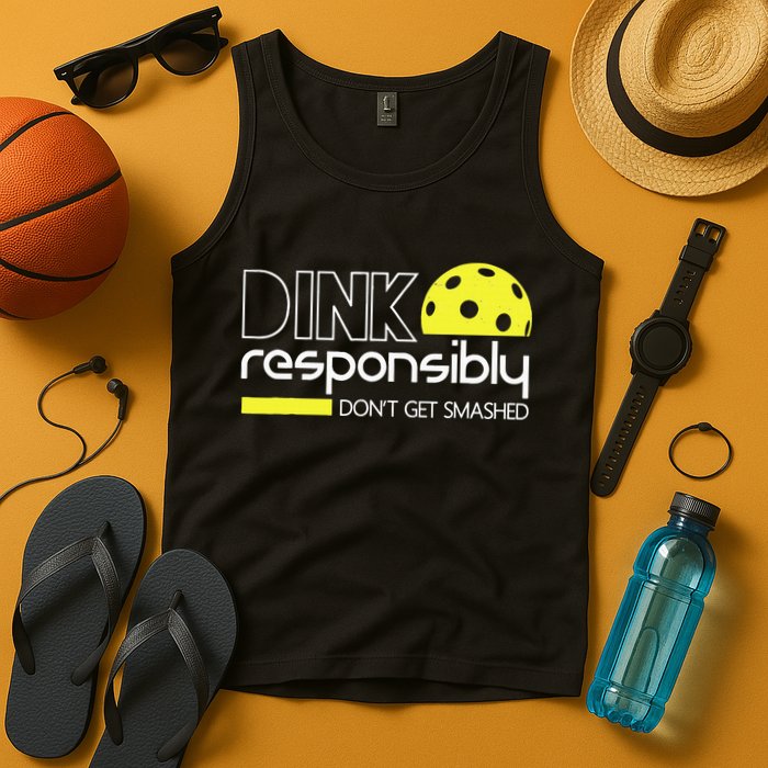 Funny Pickleball Player Dink Responsibly Don't Get Smashed Tank Top