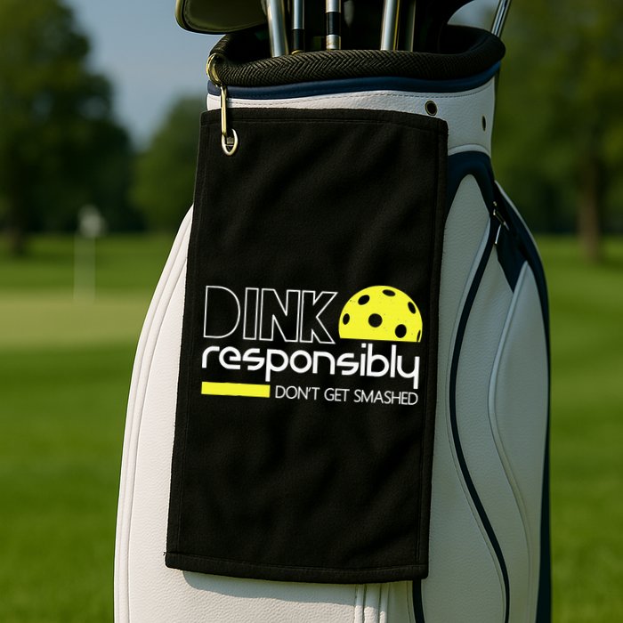 Funny Pickleball Player Dink Responsibly Don't Get Smashed Golf Towel