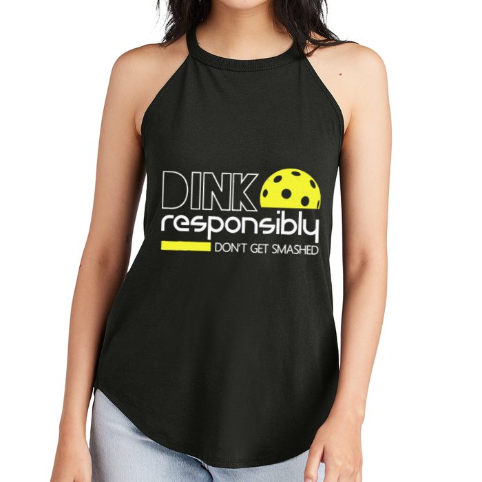 Funny Pickleball Player Dink Responsibly Don't Get Smashed Women's Perfect Tri Rocker Tank