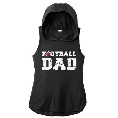 Football Papa Proud Football Dad Ladies PosiCharge Tri-Blend Wicking Draft Hoodie Tank