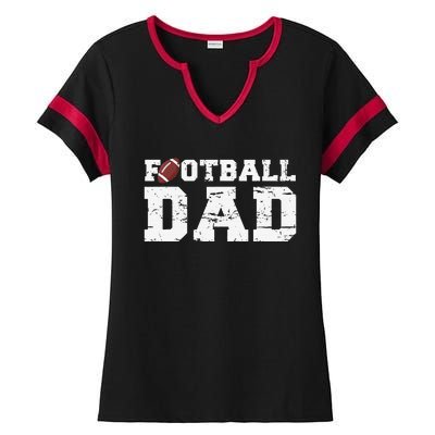 Football Papa Proud Football Dad Ladies Halftime Notch Neck Tee