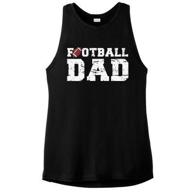 Football Papa Proud Football Dad Ladies PosiCharge Tri-Blend Wicking Tank