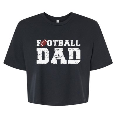 Football Papa Proud Football Dad Bella+Canvas Jersey Crop Tee