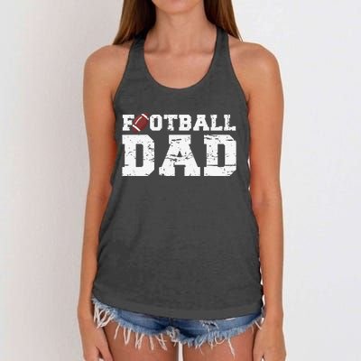 Football Papa Proud Football Dad Women's Knotted Racerback Tank