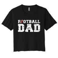 Football Papa Proud Football Dad Women's Crop Top Tee