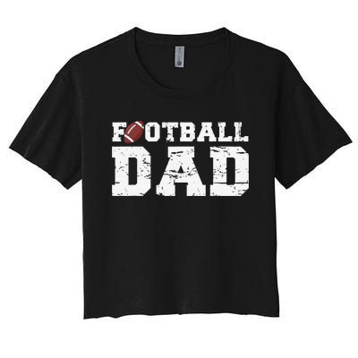 Football Papa Proud Football Dad Women's Crop Top Tee