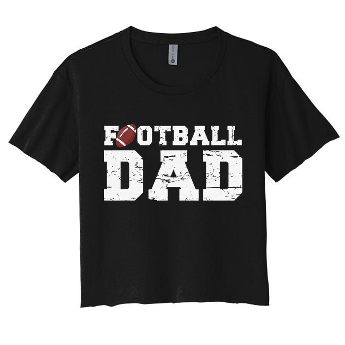 Football Papa Proud Football Dad Women's Crop Top Tee