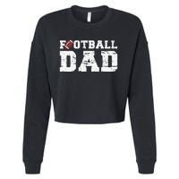 Football Papa Proud Football Dad Cropped Pullover Crew