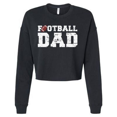 Football Papa Proud Football Dad Cropped Pullover Crew