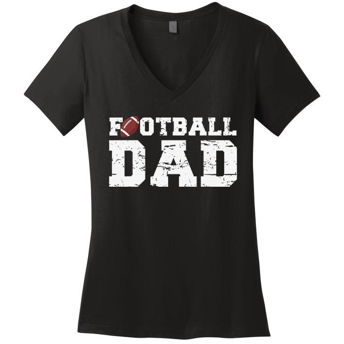 Football Papa Proud Football Dad Women's V-Neck T-Shirt