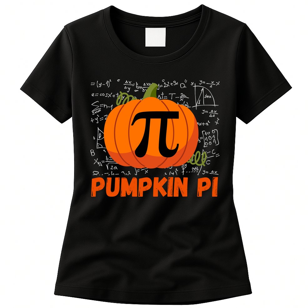 Funny Pumpkin Pie Math Pumpkin Pi Funny Halloween Costume Womens T-Shirt