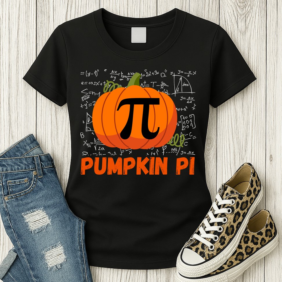 Funny Pumpkin Pie Math Pumpkin Pi Funny Halloween Costume Womens T-Shirt