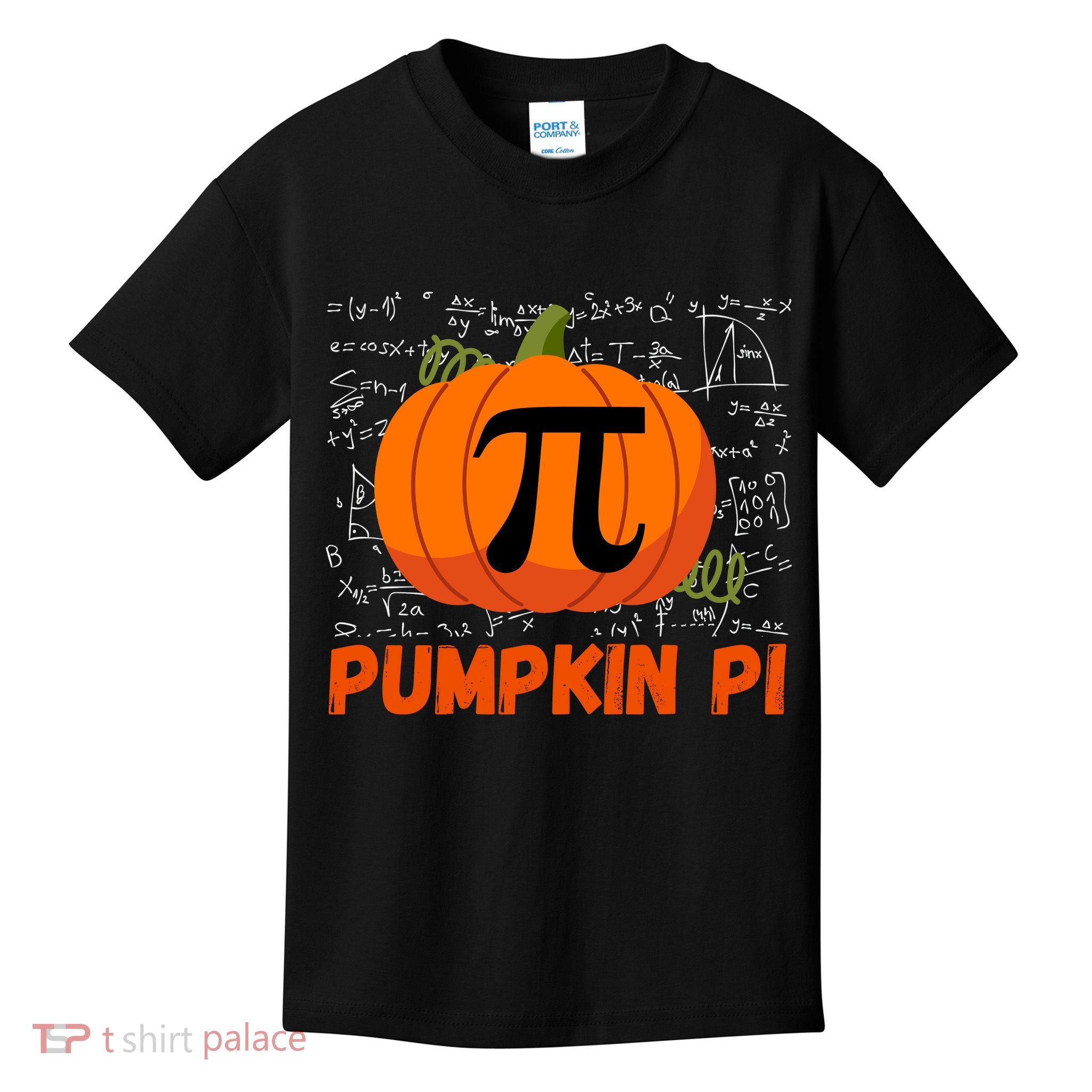 Funny Pumpkin Pie Math Pumpkin Pi Funny Halloween Costume Kids T-Shirt