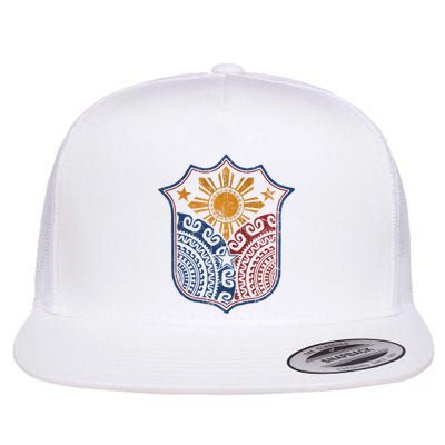 Filipino Pinoy Pride Mandala Tribal Proud Philippines Flat Bill Trucker Hat