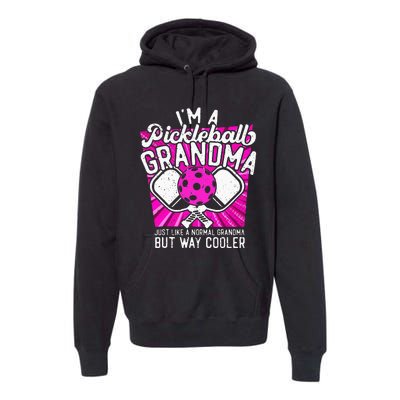 Funny Pickleball Paddle Pickleball Grandma Retro Premium Hoodie