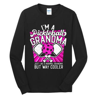 Funny Pickleball Paddle Pickleball Grandma Retro Tall Long Sleeve T-Shirt