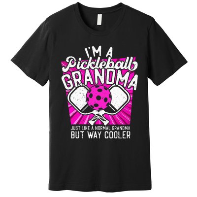 Funny Pickleball Paddle Pickleball Grandma Retro Premium T-Shirt