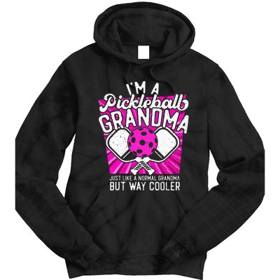 Funny Pickleball Paddle Pickleball Grandma Retro Tie Dye Hoodie