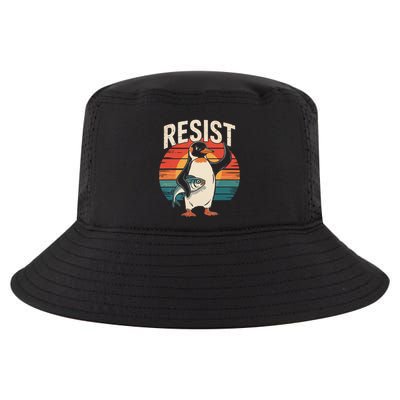 Funny Penguin Protest Resist Tariffs Retro Activist Art Cool Comfort Performance Bucket Hat