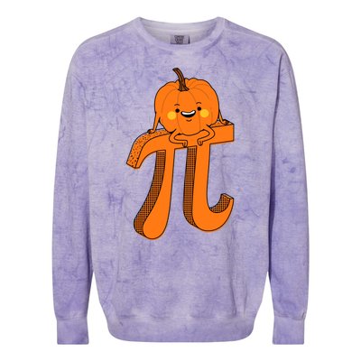 Funny Pumpkin Pie Math Teacher Halloween Thankgiving Pi Day Colorblast Crewneck Sweatshirt