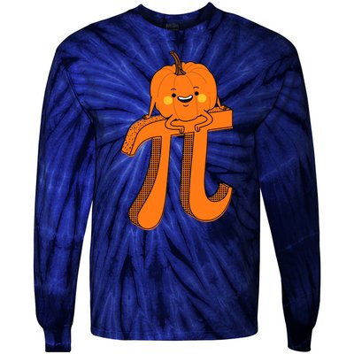 Funny Pumpkin Pie Math Teacher Halloween Thankgiving Pi Day Tie-Dye Long Sleeve Shirt