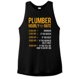 Funny Plumber Plumber Hourly Rate Plumber Ladies PosiCharge Tri-Blend Wicking Tank