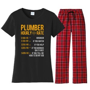 Funny Plumber Plumber Hourly Rate Plumber Women's Flannel Pajama Set