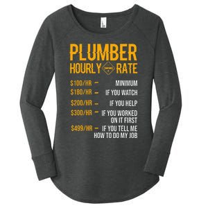 Funny Plumber Plumber Hourly Rate Plumber Women's Perfect Tri Tunic Long Sleeve Shirt