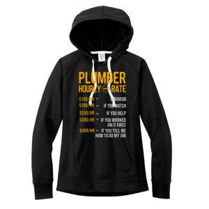 Funny Plumber Plumber Hourly Rate Plumber Women's Fleece Hoodie