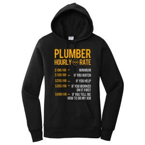 Funny Plumber Plumber Hourly Rate Plumber Women's Pullover Hoodie