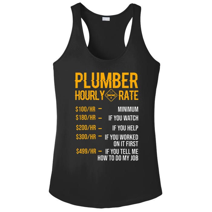 Funny Plumber Plumber Hourly Rate Plumber Ladies PosiCharge Competitor Racerback Tank